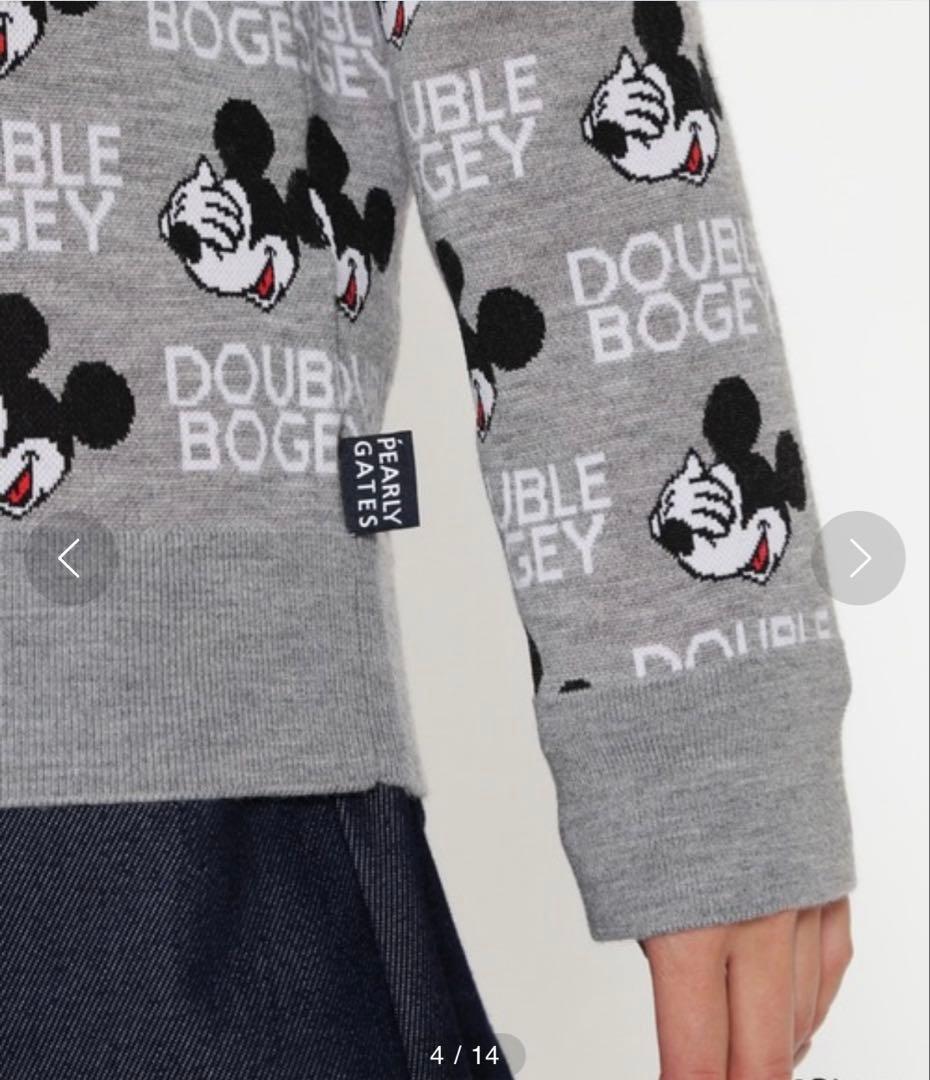 【パーリーゲイツ】ミッキーDOUBLE BOGEY クルーネックニットサイズ1