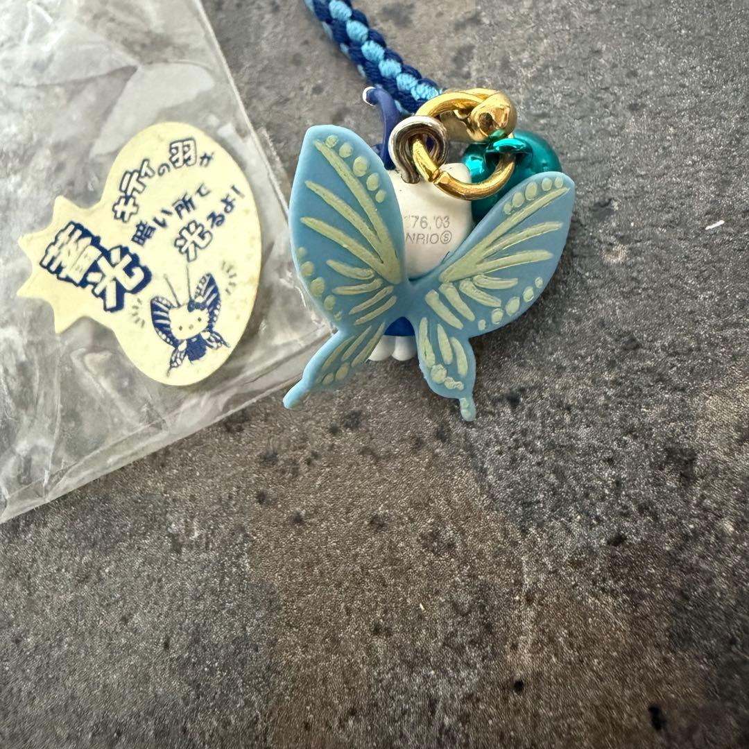 ハローキティ 根付 夜の蝶 ストラップ 蓄光