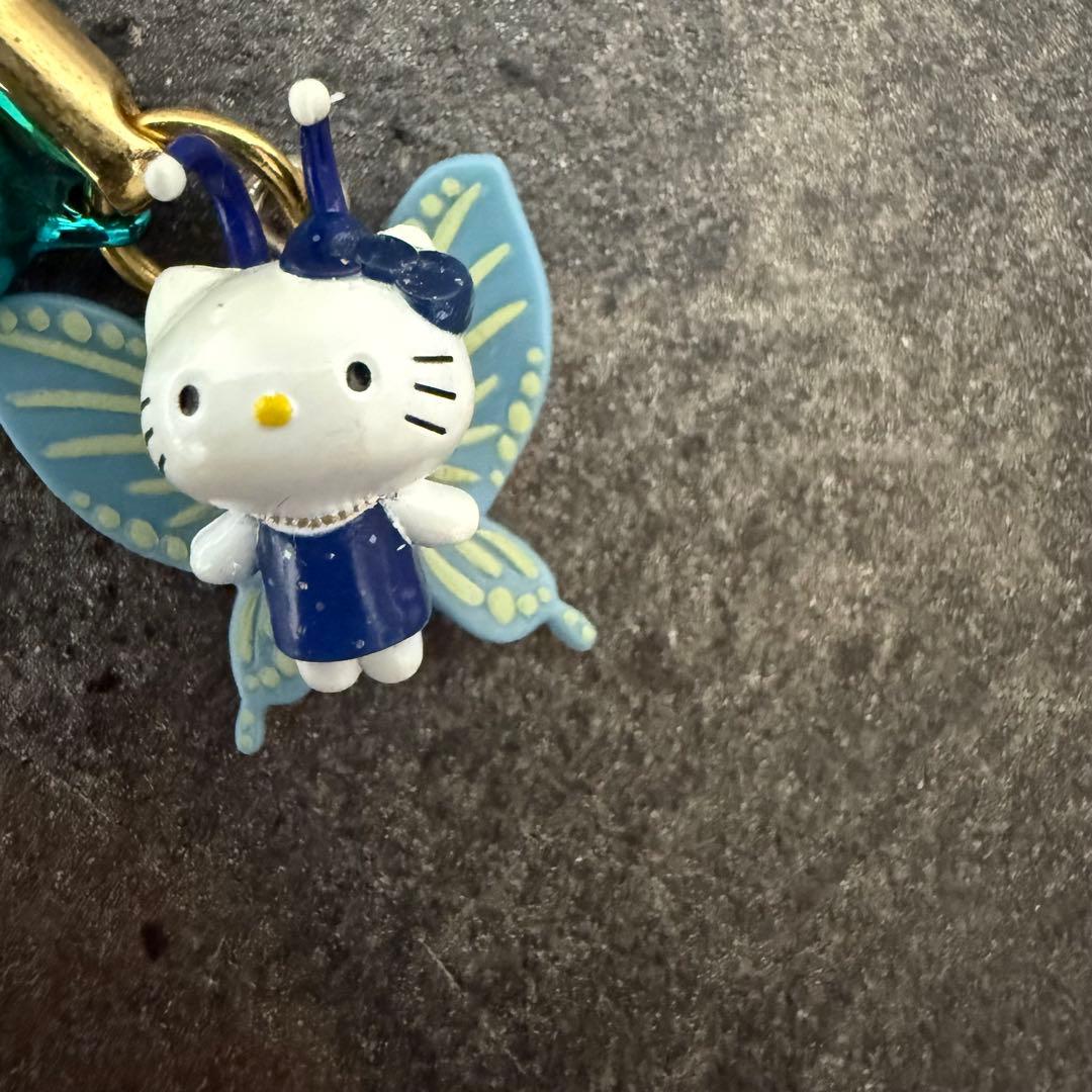 ハローキティ 根付 夜の蝶 ストラップ 蓄光