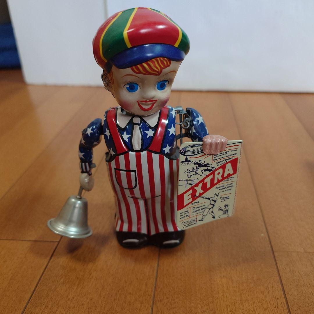 【美品】　アンティーク　ブリキおもちゃ　ニュースボーイ
