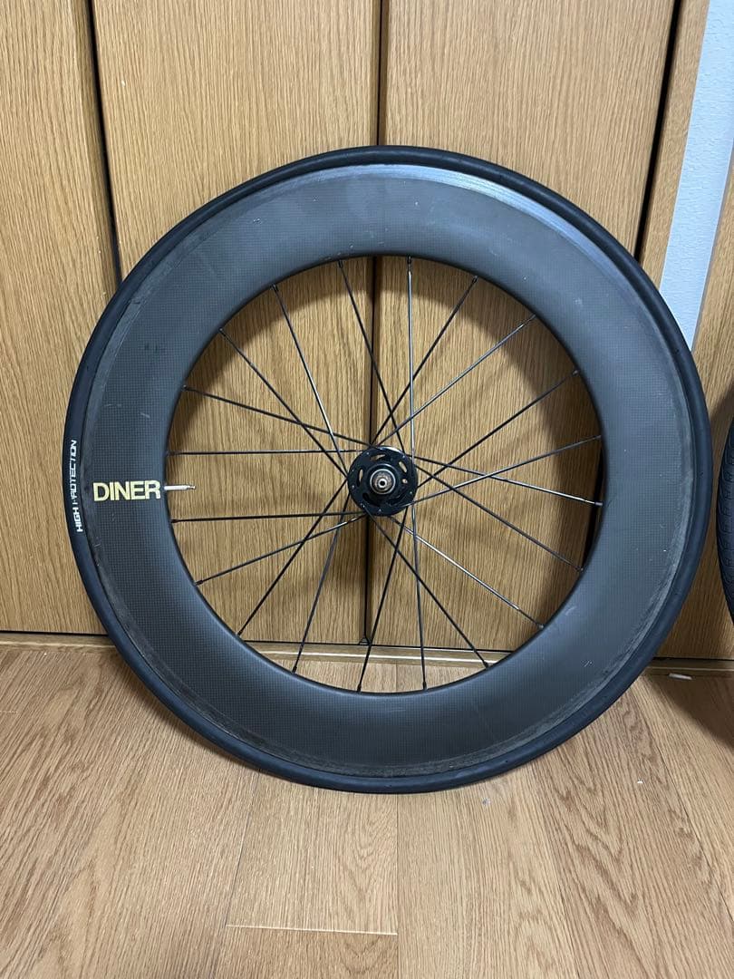 ピストバイク　80mmカーボンホイール　フロントリアセット　セット売り不可