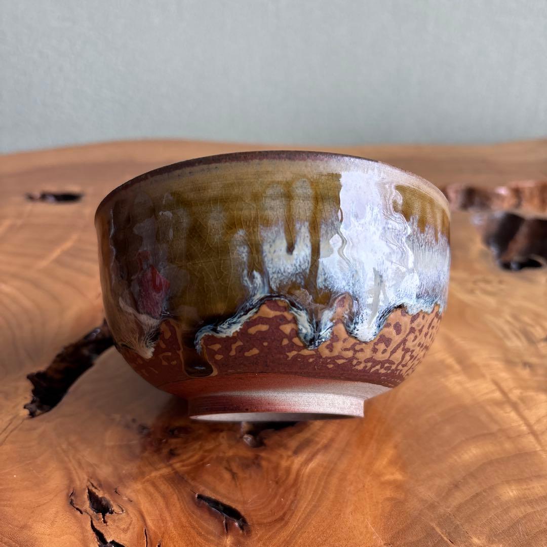 高取焼 宗家窯 高取八山 抹茶碗 茶道具 共箱(120Dc)