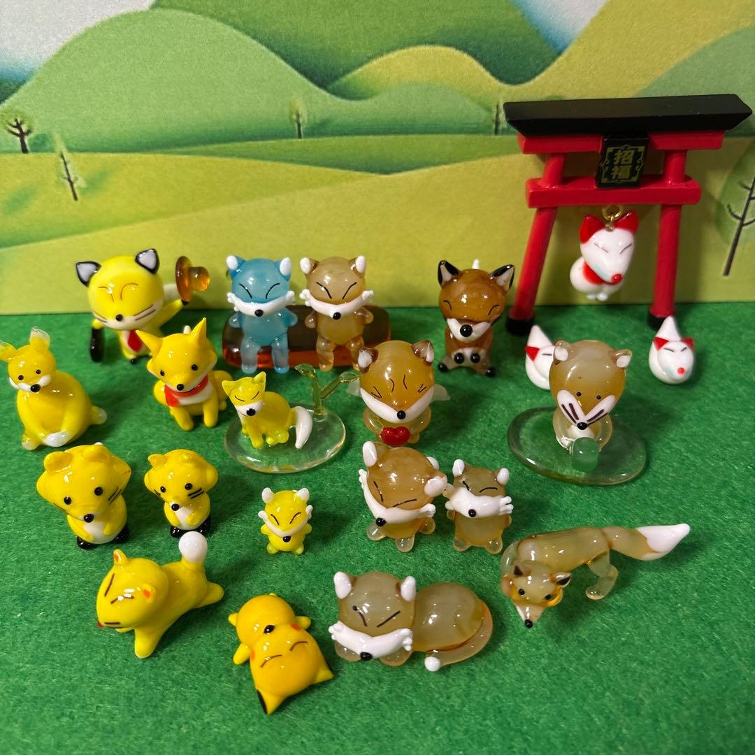 キツネ　ガラス細工　ミニチュア
