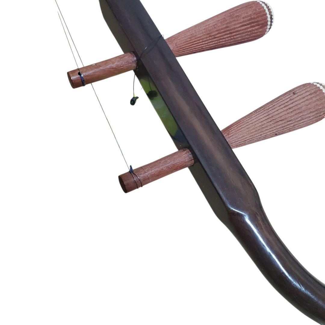 ​【名門・敦煌牌】二胡 上海民族楽器一廠 蛇皮 本皮 ハードケース・付属品付