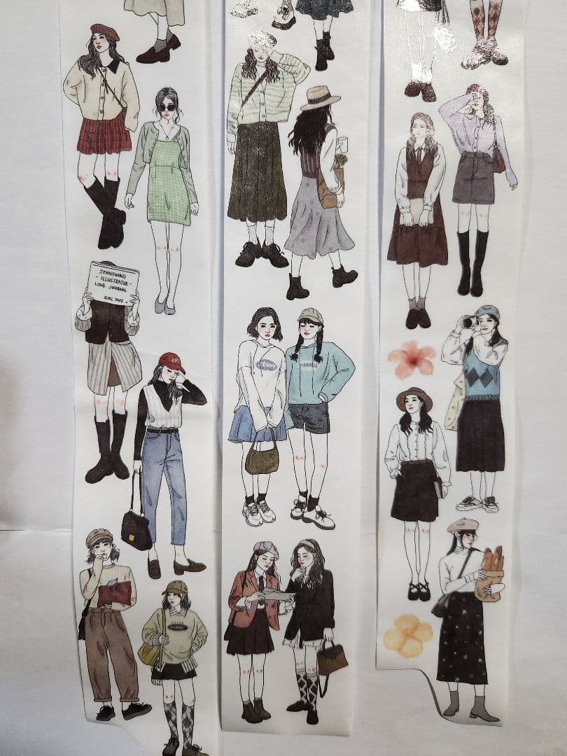 コラージュ素材 海外 マスキングテープ 女の子 1ループ 切り売り おすそ分け