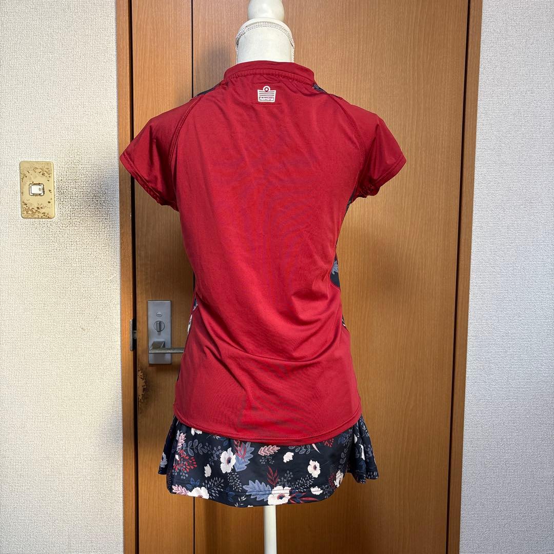 Admiral テニスウェア セットアップ／フラワー柄・赤
