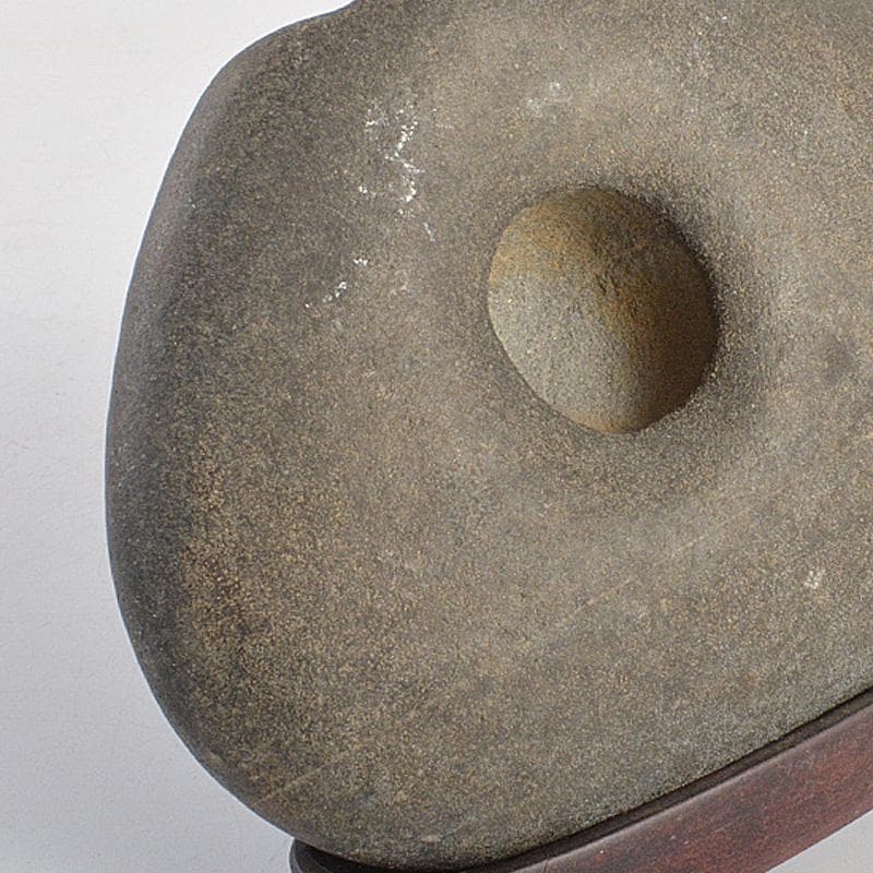 天然石　鑑賞石　天竜川　唐木台付　2点まとめて　C　R6210