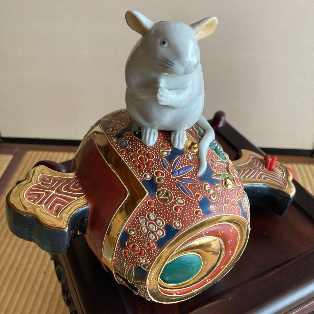 九谷焼　鼠　うちでの小槌