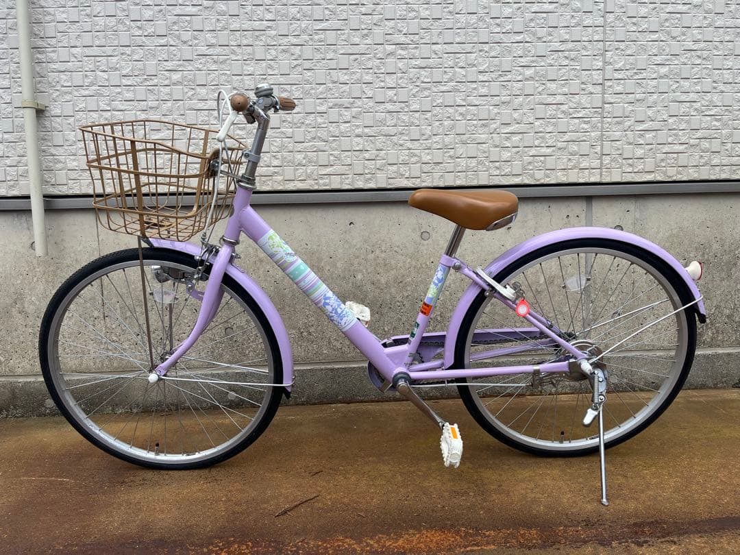 【山形県】ブリヂストン　24インチ　子供用自転車 ラベンダー色