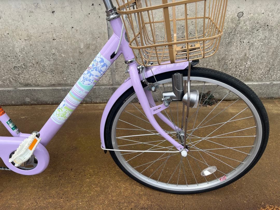 【山形県】ブリヂストン　24インチ　子供用自転車 ラベンダー色