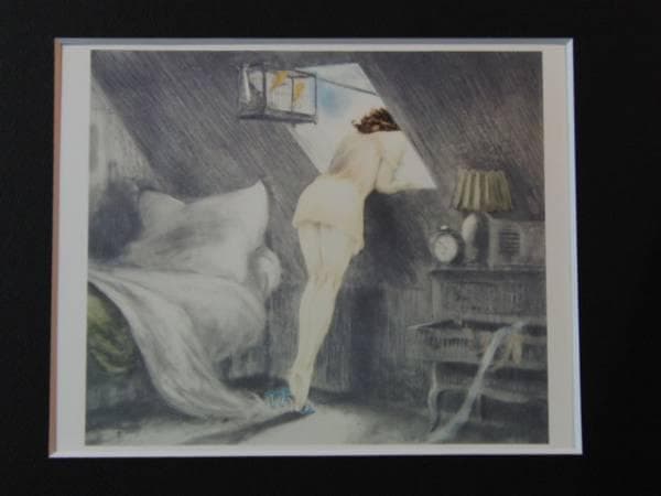 ルイ・イカール・アールデコ/屋根裏、希少な限定版額装用画集より、新品高級額装付