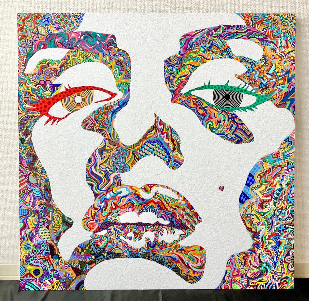原画　絵画　F30　人物画　アクリル画　現代アート　細密画　大型　一点物　手描き