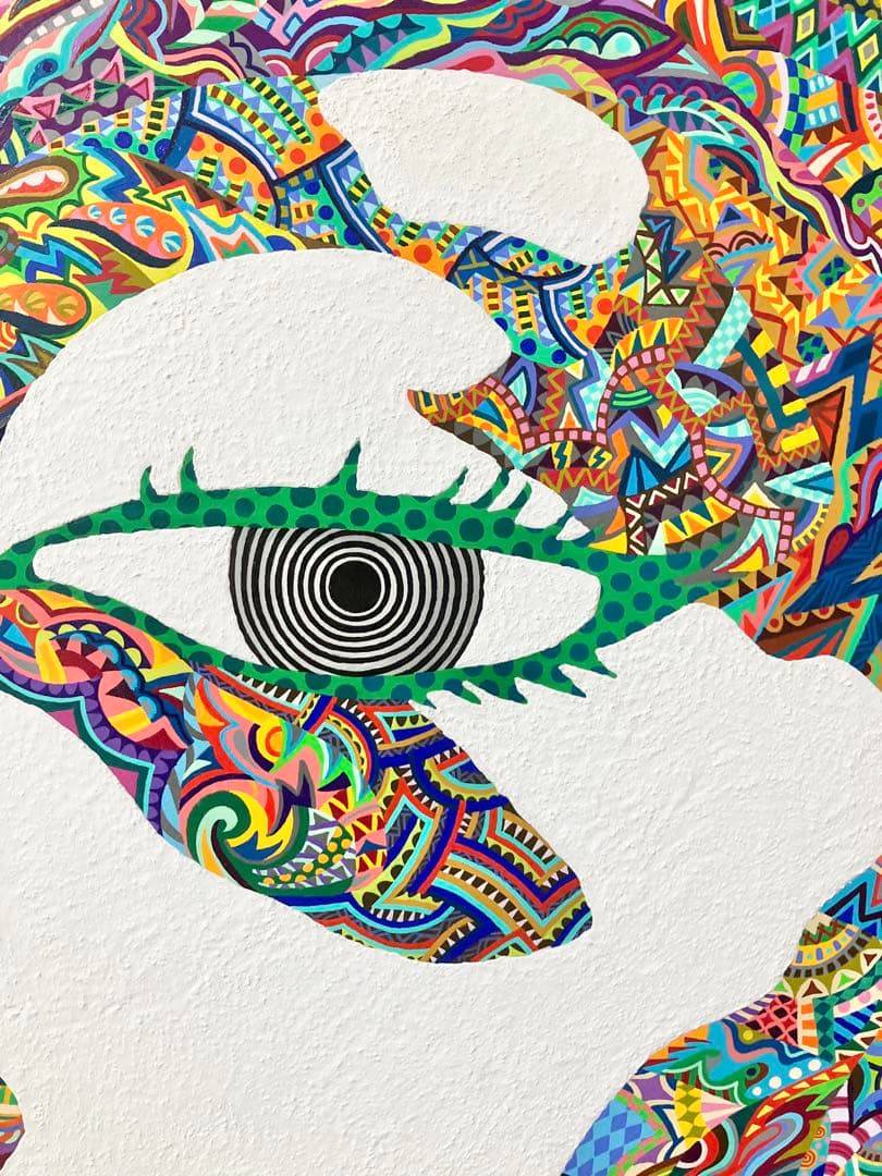 原画　絵画　F30　人物画　アクリル画　現代アート　細密画　大型　一点物　手描き