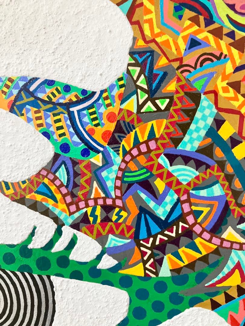 原画　絵画　F30　人物画　アクリル画　現代アート　細密画　大型　一点物　手描き