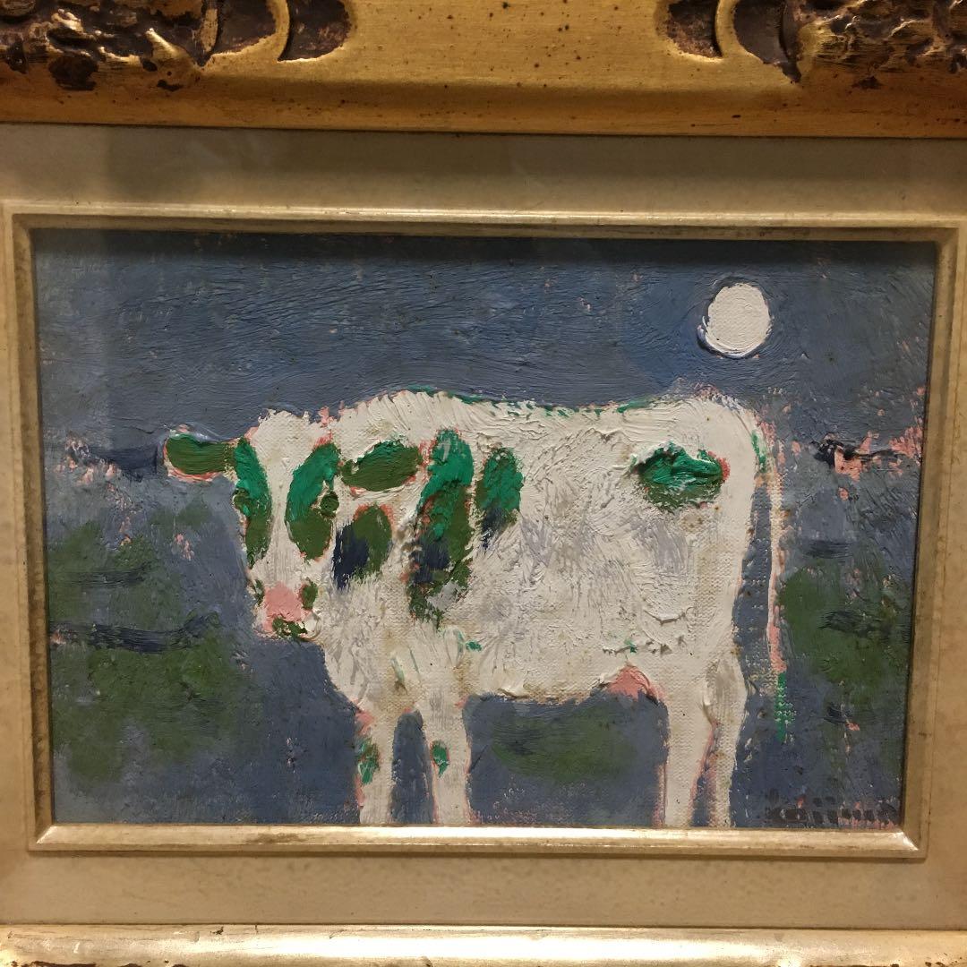 小島真佐吉 月夜 油絵 額入り