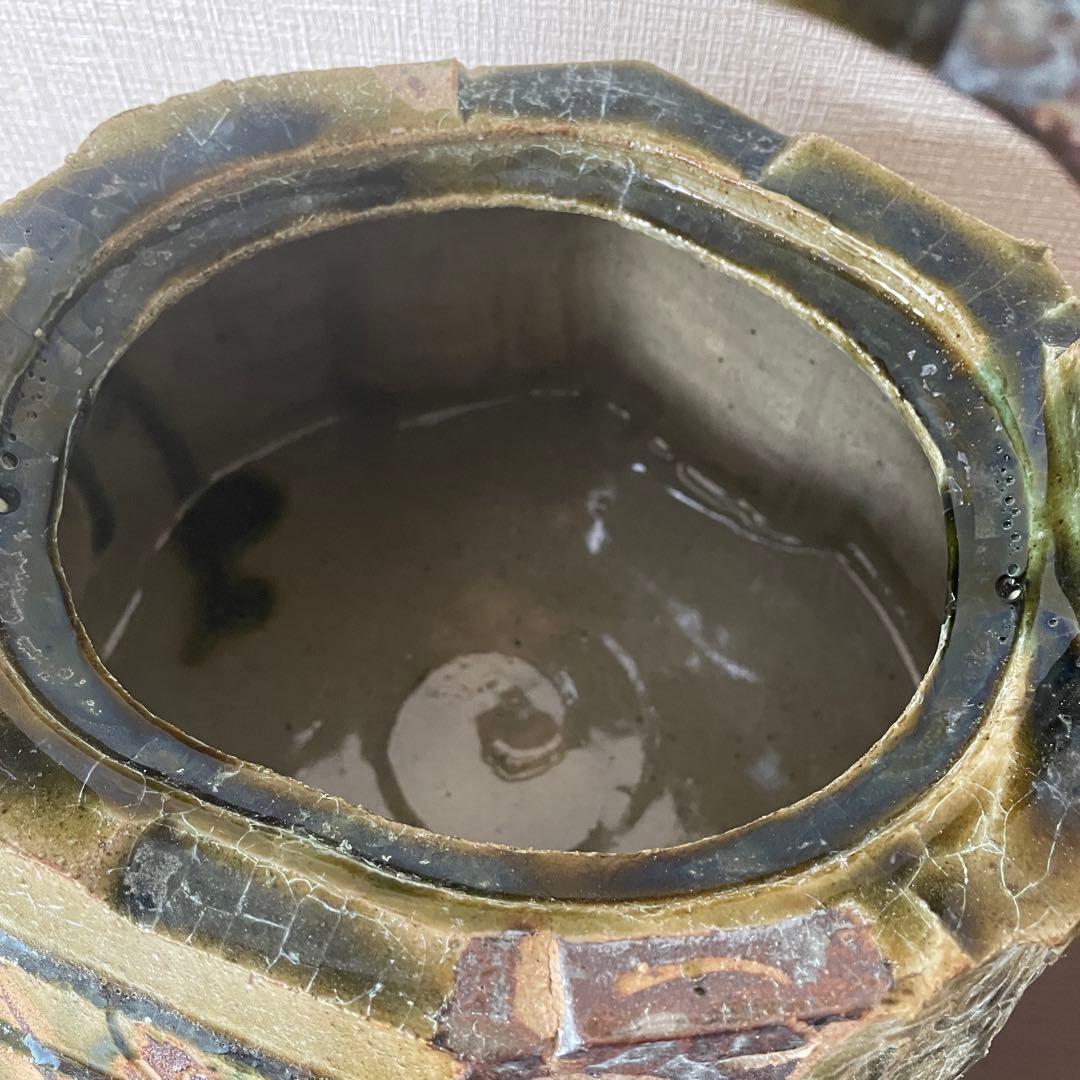 《未使用》高内秀剛　大型作品　織部土瓶