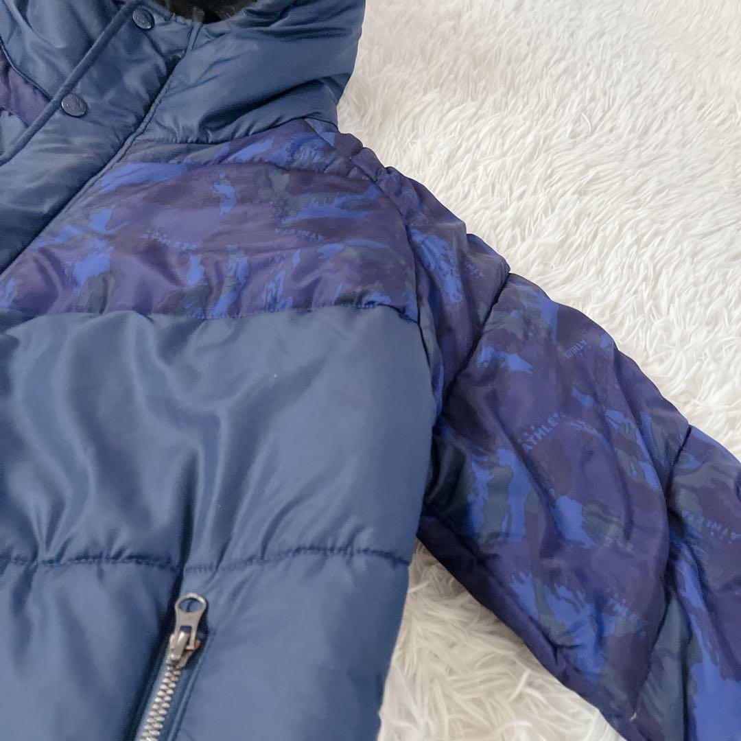 美品✨アスレタ ベンチコート 迷彩切り替え フード付き 中綿ロングコート L