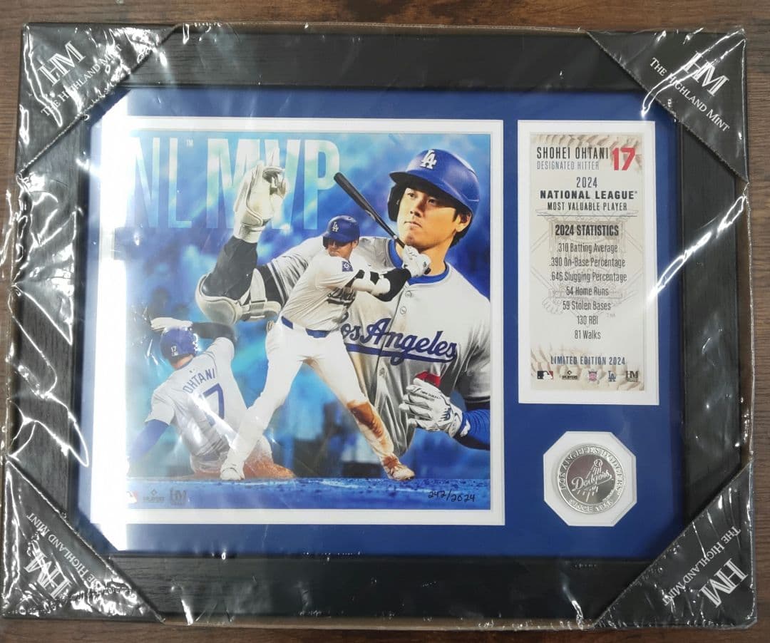 大谷翔平ナショナルリーグMVP獲得記念　メモリアルフォトフレーム　シルバー