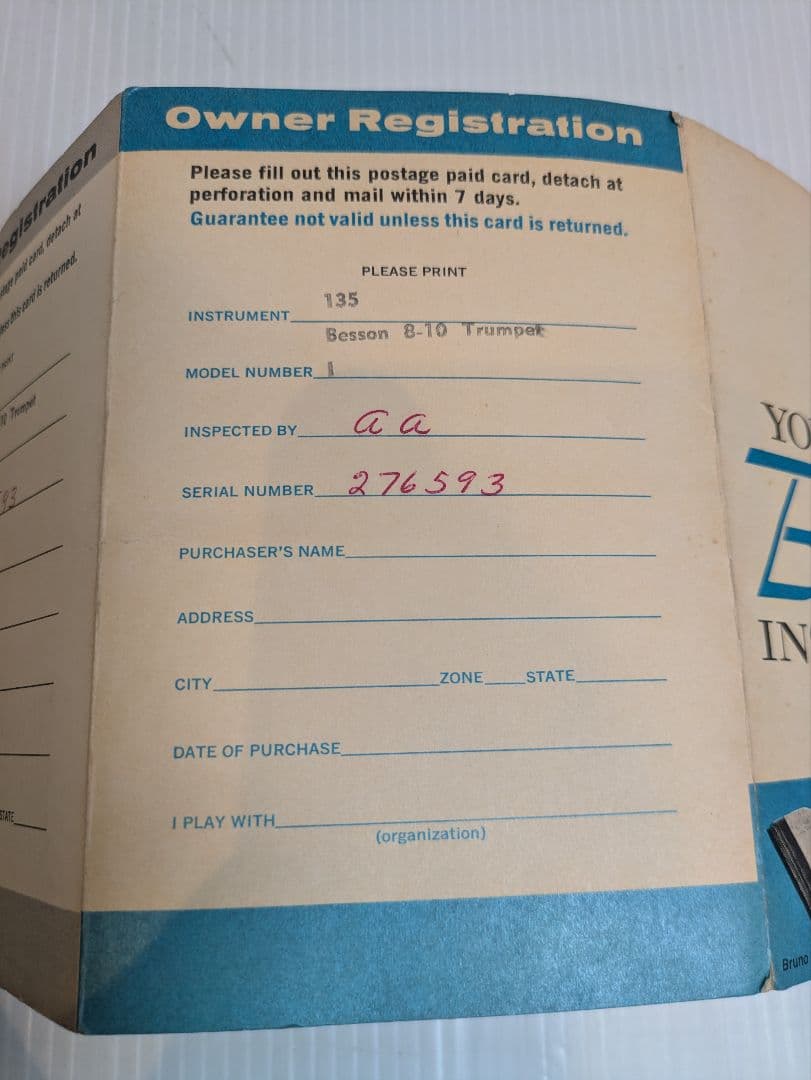 【現状渡し】Besson 8-10 MADE IN ENGLAND トランペット