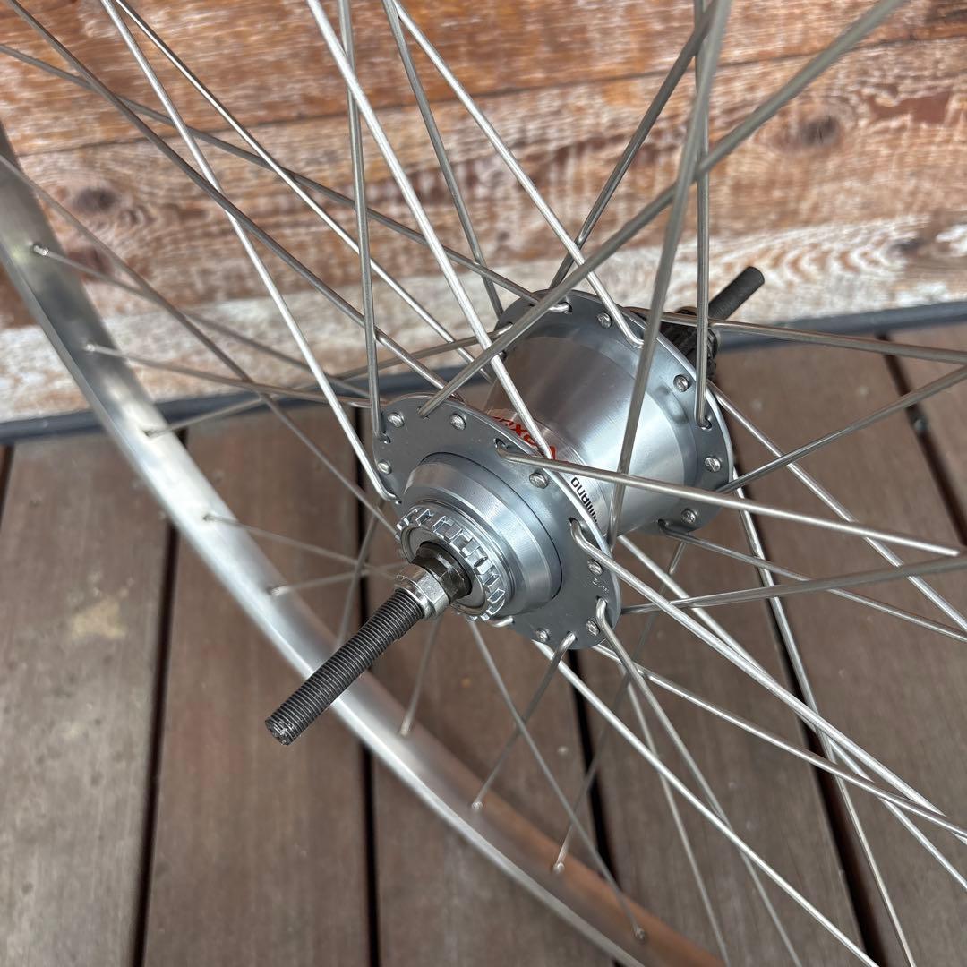 【新品】27インチ内装5段変速 完組リヤホイール 空気ミハル君付（アルベルトなど