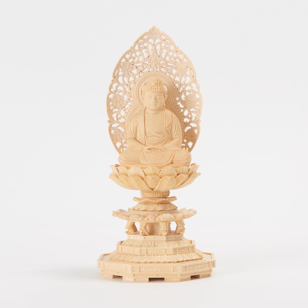 桧　２.５寸　釈迦如来　＃０５４