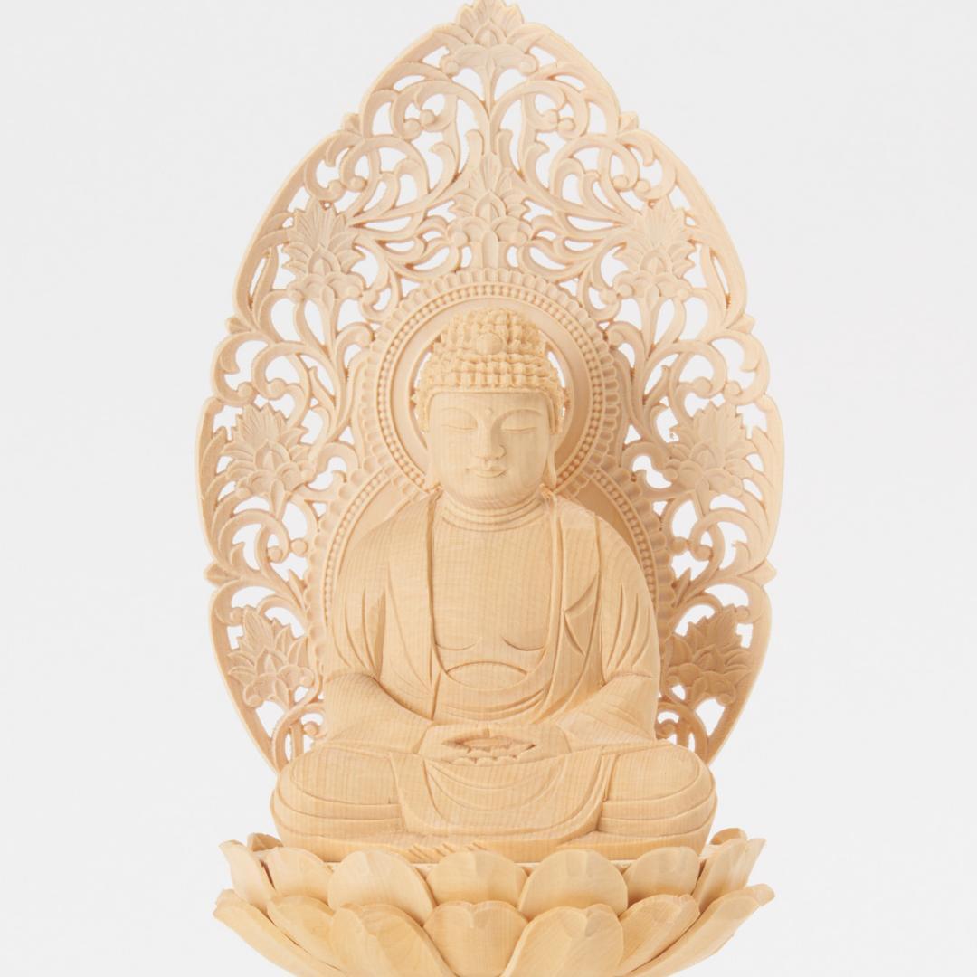 桧　２.５寸　釈迦如来　＃０５４