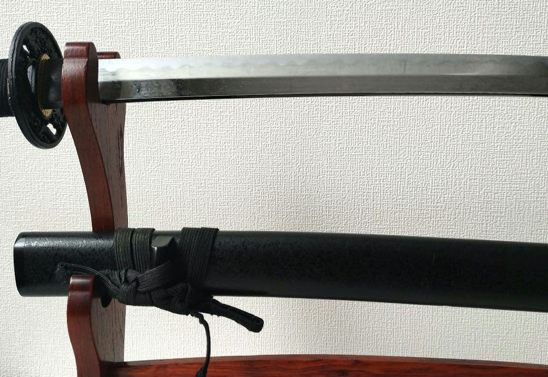 日本刀　黒塗鞘模造刀　美品　刀袋入り
