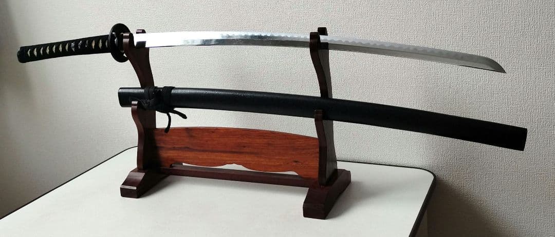 日本刀　黒塗鞘模造刀　美品　刀袋入り