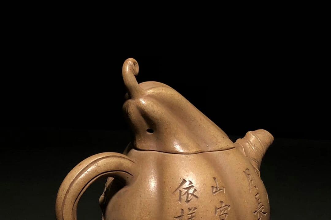 かぼちゃの壷 陳鳴遠  清代 紫泥急須  梅之図 紫砂壷 茶壷 古玩  煎茶道具