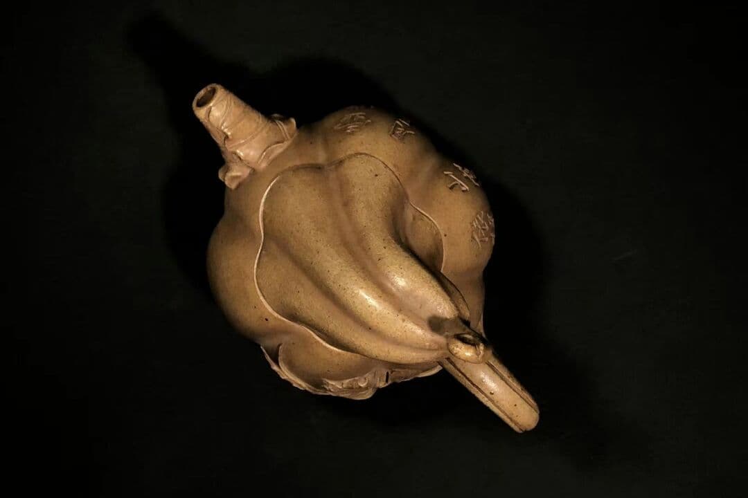 かぼちゃの壷 陳鳴遠  清代 紫泥急須  梅之図 紫砂壷 茶壷 古玩  煎茶道具