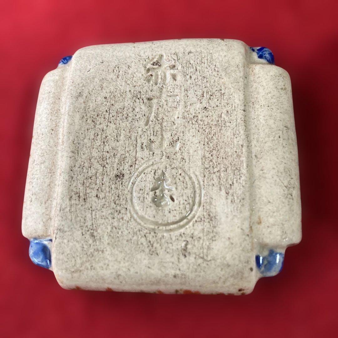 茶道具　赤膚焼　江戸時代　香合　奥田木白造　糸巻香合　共箱　仁清写／ 茶道　利休