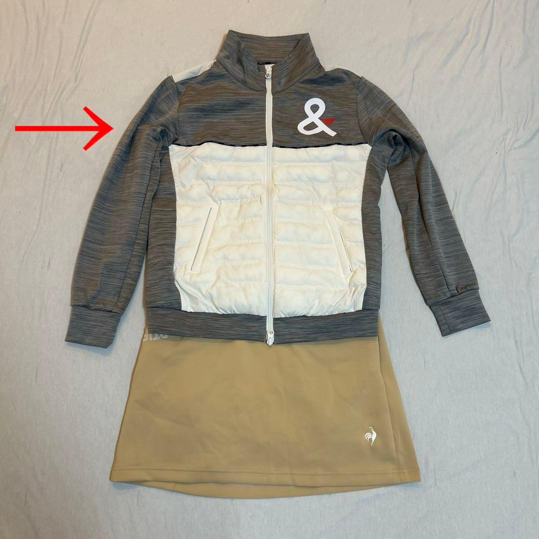 ★超美品★and per se ゴルフアウター　グレー×オフホワイト M 防寒服