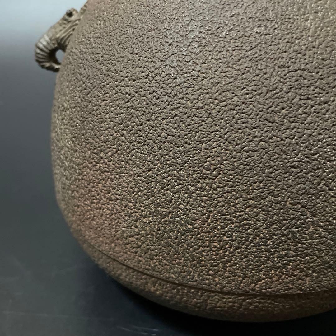 時代物　蔵六茶釜　海老耳　銅蓋　少し難あり