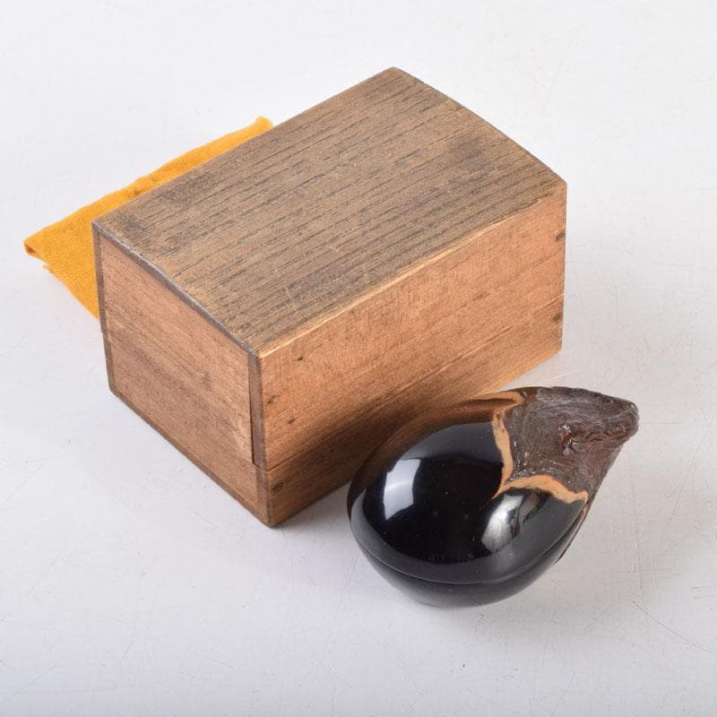 茶道具　乾漆　茄子香合　在銘　時代箱　V　9223