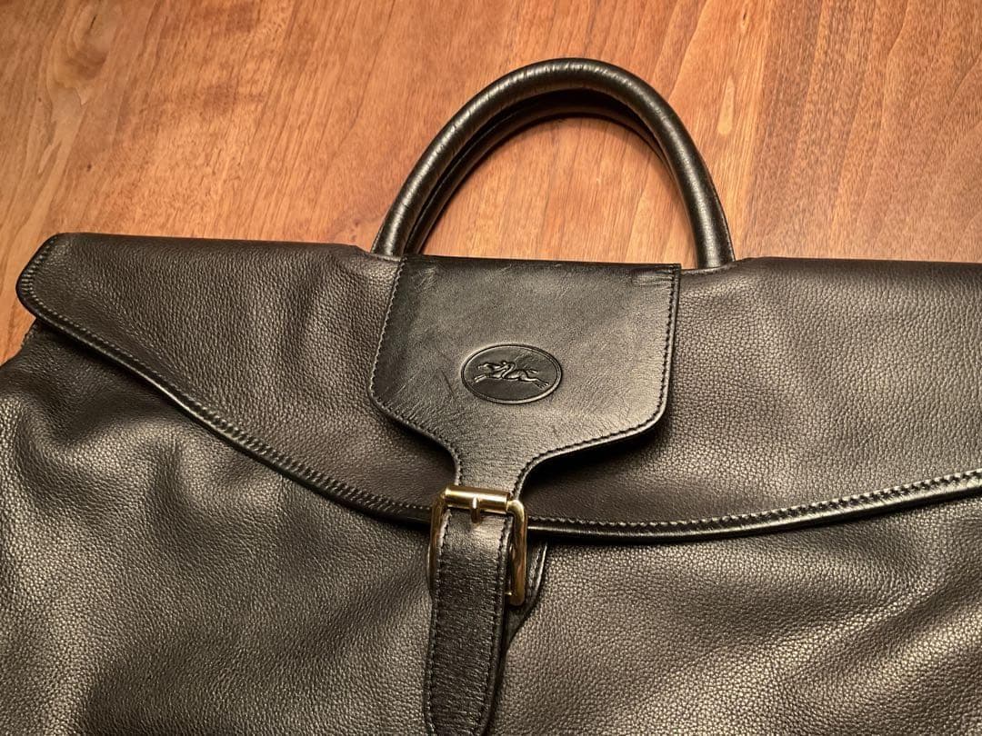 美品　大容量　ロンシャン ボストンバッグ ビジネスバッグ 旅行鞄 レザー 本革