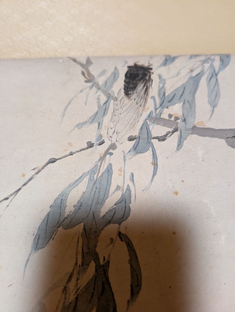 【真作】陳康候 花鳥絵 中国書画　紙本肉筆