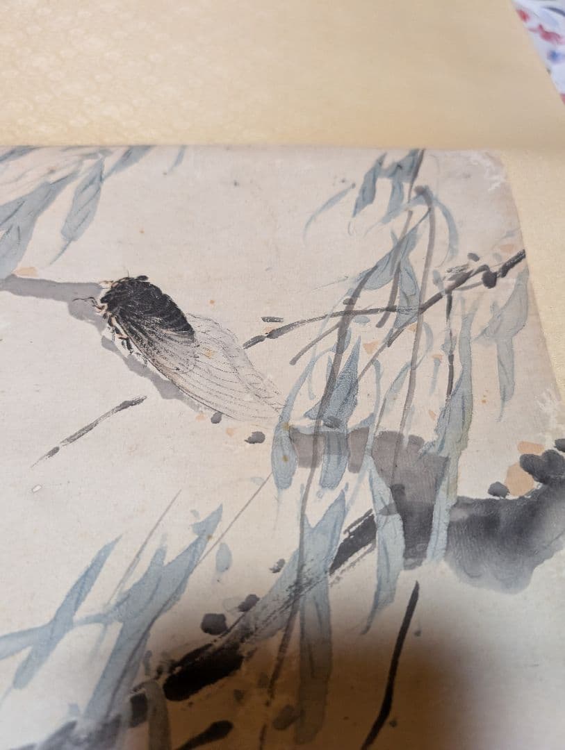 【真作】陳康候 花鳥絵 中国書画　紙本肉筆