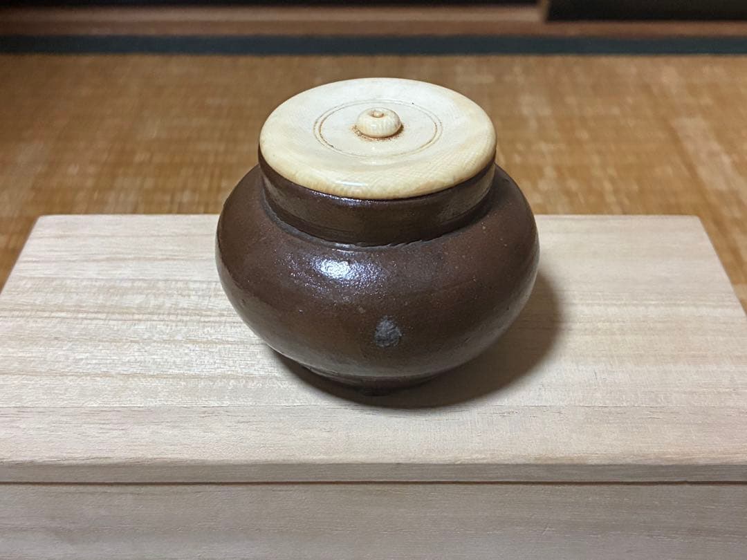 茶道具セット 金色と茶色 仕覆 茶入 木箱入