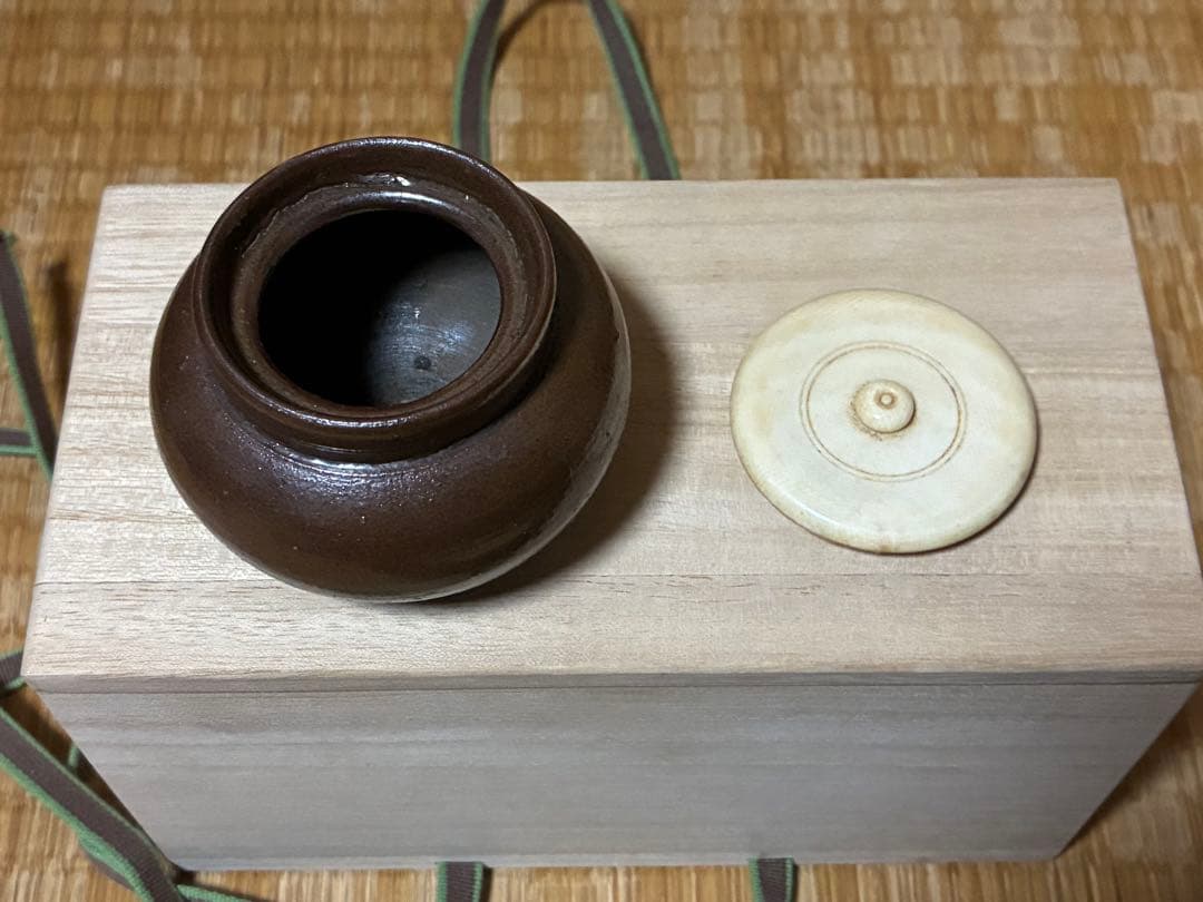 茶道具セット 金色と茶色 仕覆 茶入 木箱入