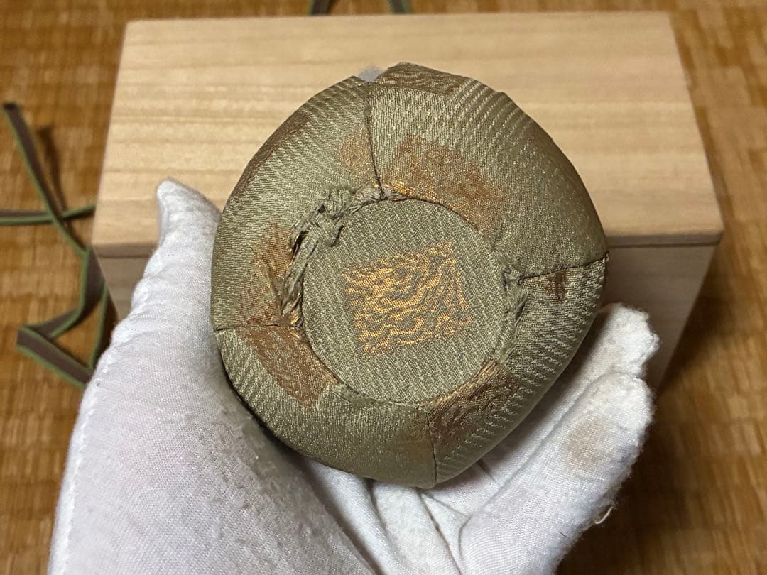 茶道具セット 金色と茶色 仕覆 茶入 木箱入