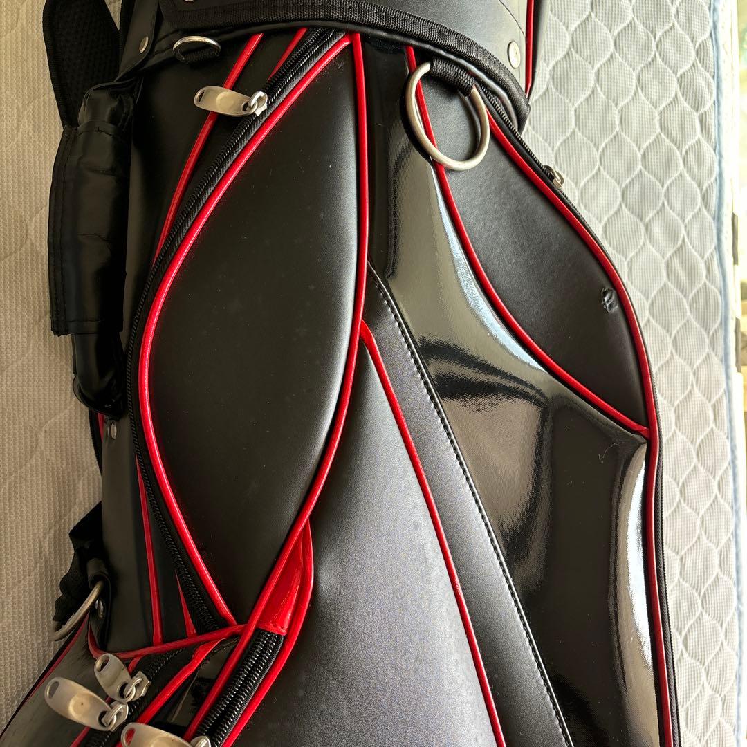 World Eagle ゴルフキャディバッグ 黒赤　ゴルフクラブつき