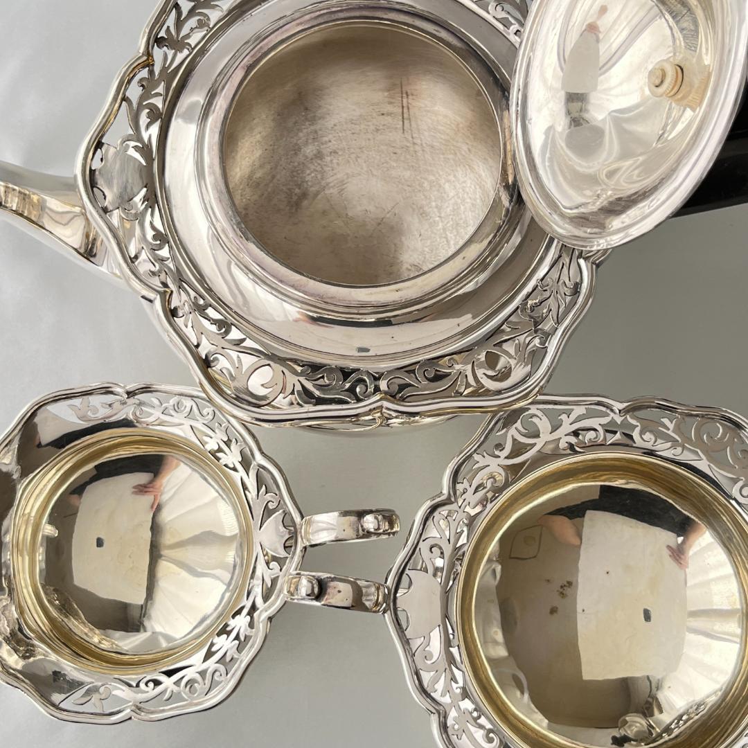 【 James Deakin】 透かしのティーセット 3点　ティーポット