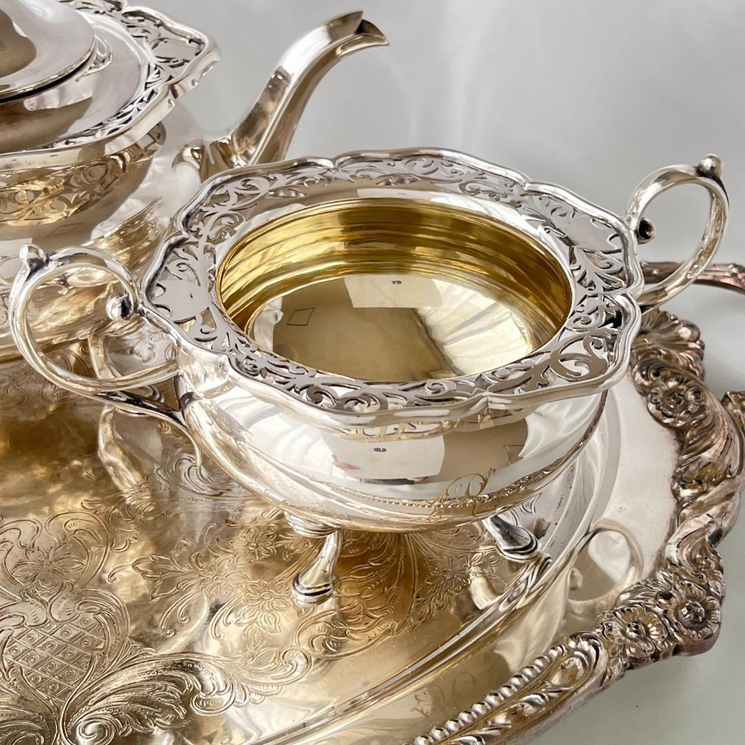 【 James Deakin】 透かしのティーセット 3点　ティーポット