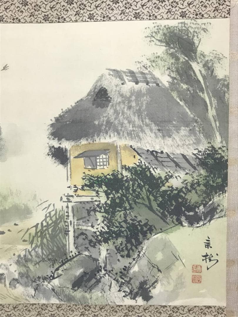 【真作】今井景樹/田舎ホトトギス図/山水図/横物/掛軸/名家伝来/AC-184