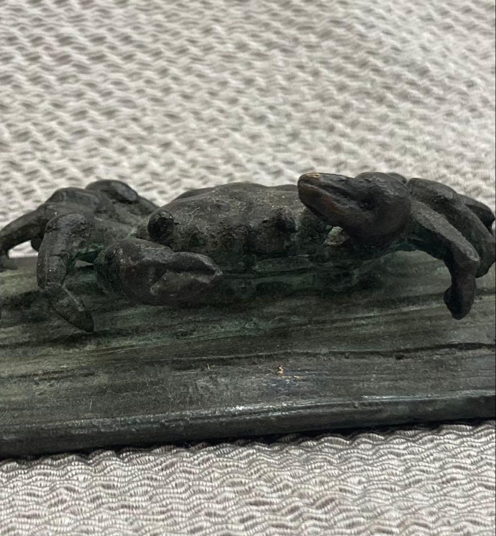 B426s 銅製蟹文鎮　作者不詳　カニ　書鎮　文房具