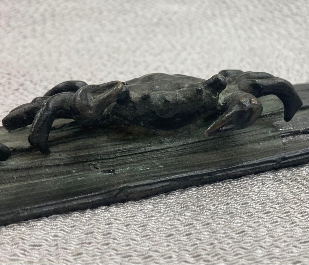 B426s 銅製蟹文鎮　作者不詳　カニ　書鎮　文房具