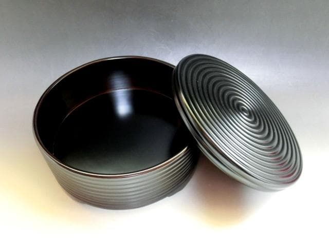 菓子器■浪花屋漆器店 堅牢漆器専買 喰籠 漆器 黒塗り 蓋物 桐箱 時代物■