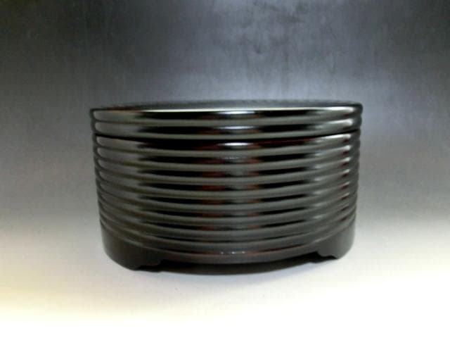 菓子器■浪花屋漆器店 堅牢漆器専買 喰籠 漆器 黒塗り 蓋物 桐箱 時代物■