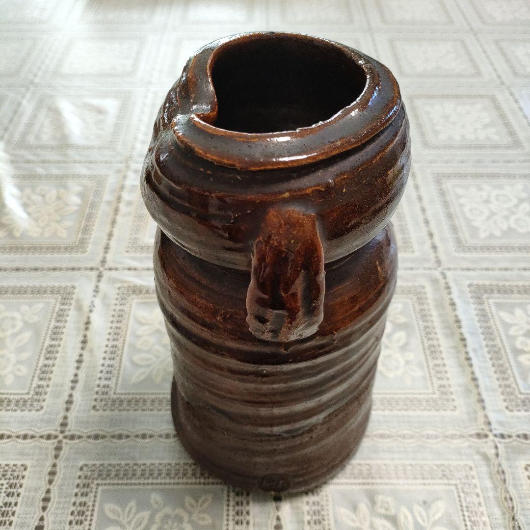 9代大樋長左衛門（陶土斎） 造『飴釉両耳花入』共箱付