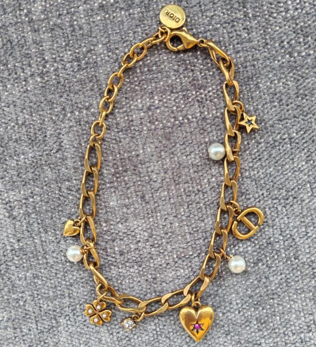 ゴールド ブレスレット ラインストーン ハート